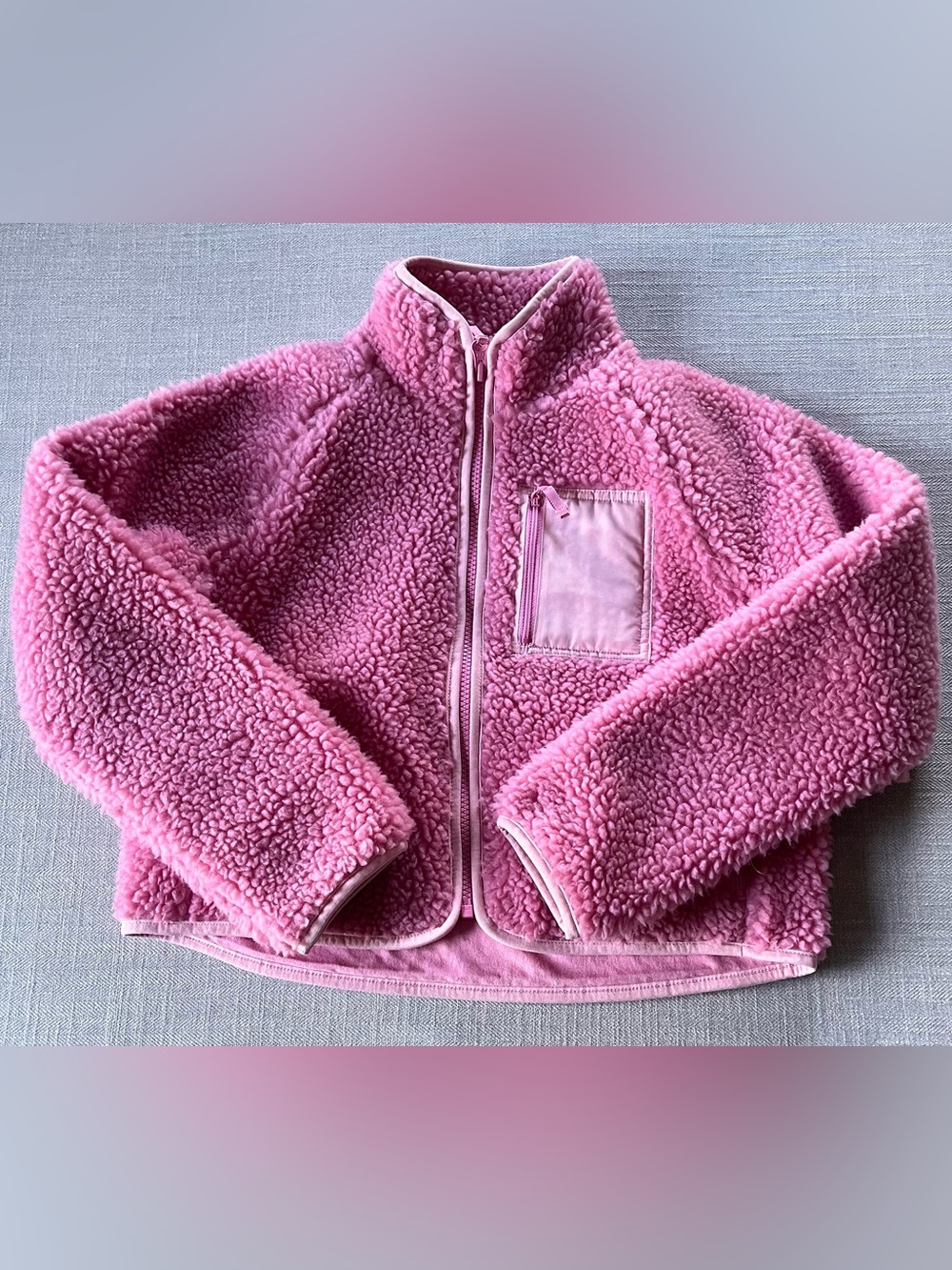 Crewcuts Super Soft Bubblegum Pink Boxy Sherpa Zip Up Jacket